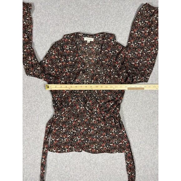 Max Studio Women's Peplum Long Sleeve Blouse Floral B/W 2-Pack Combo Size S - Picture 2 of 10